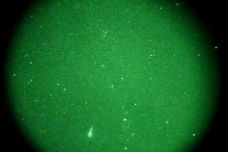 Perseid on August 7 (+ 1.5 Mag) near the alpha Perseus in a night vision device uploaded by Oleg Tarasov