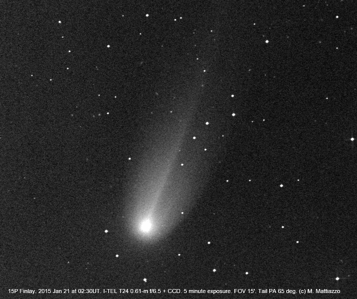 Comet 15P/Finlay around 5 days after the 2014-2015 outburst, on January 21, 2015, 02h30 UT. Credit: M. Mattiazo