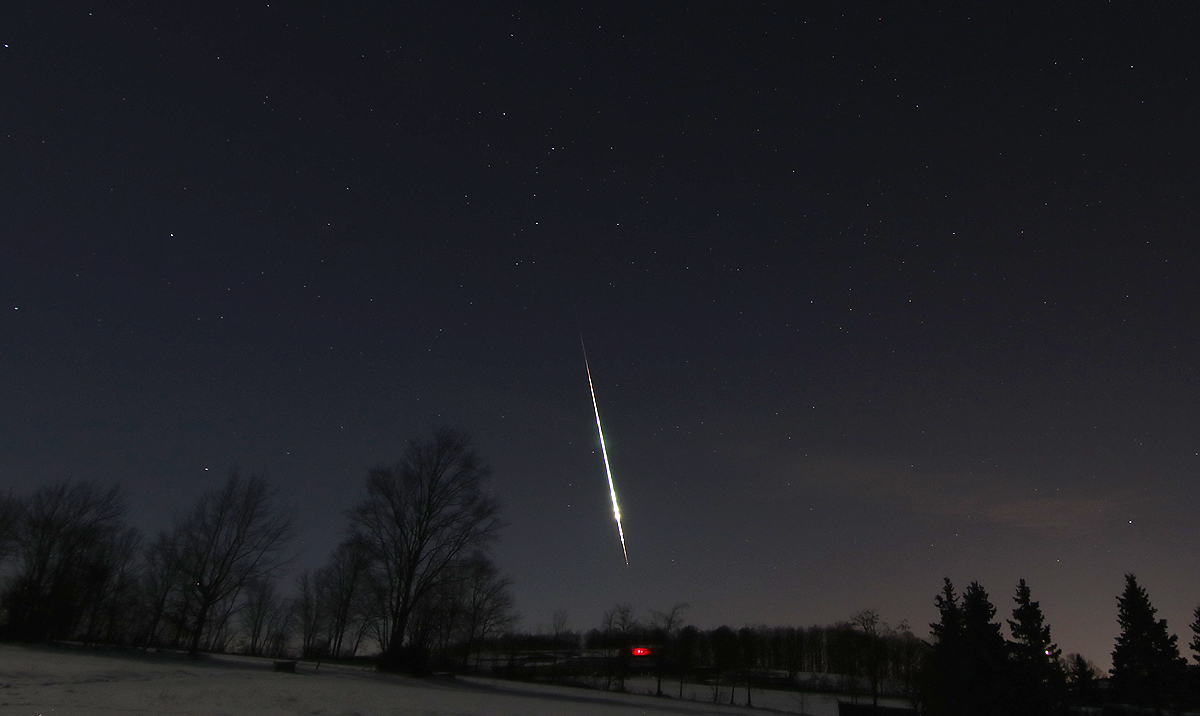 The fireball associated to asteroid 2024 BX1 captured from Glashütte (Germany). Credit: Tobias Felber