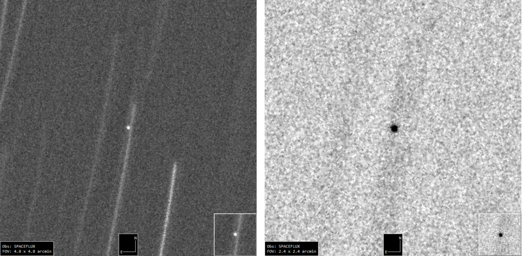 Figure 1- 2024 RW1 captured by E. Guido, M. Rocchetto, J. Ferguson, S. Dal Dosso with 0.35-m f/3.0 reflector + CMO of Spaceflux. Credit : E. Guido, M. Rocchetto, J. Ferguson, S. Dal Dosso